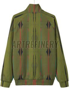 Mens Olive Green Outerwear Stand Collar Jacket