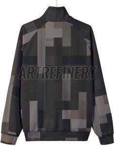 Mens Black Onyx Textured Stand Collar Jacket