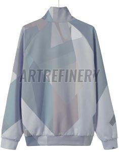 Mens Lavender Geometric Fragment Stand Collar Jacket