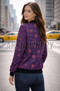Womens Indigo Morse Code Bomber Jacket