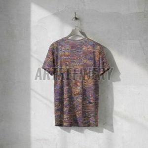 Mens Royal Blue Gold Digital Cotton T-shirt