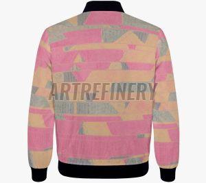 Womens Blush Strata Abstract Bomber Jacket