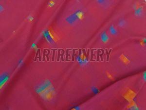 Magenta Grid Printed Fabric