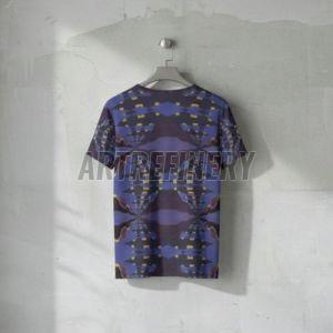 Mens Blue Yellow Kaleidoscopic Cotton T-shirt