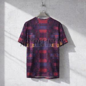 Mens Deep Violet Crimson Red Digital Block Cotton T Shirt