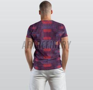 Mens Deep Violet Crimson Red Digital Block Cotton T Shirt