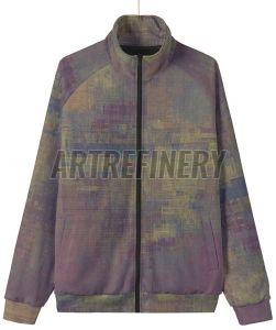 Mens Purple Texture Stand Collar Jacket
