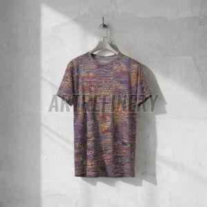Mens Royal Blue Gold Digital Cotton T-shirt