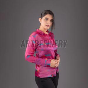 Printed Viscose Silk Button Down Shirts