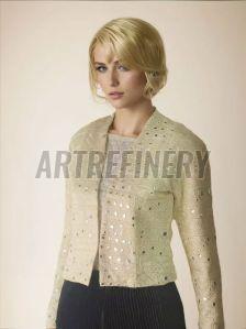 Shot White Embroidered Mirror Work Jacket