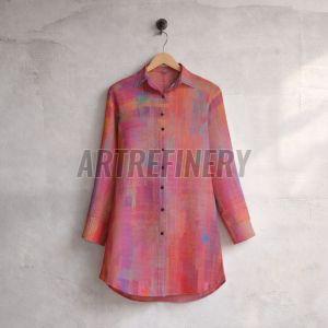 Womens Coral Dress Shirt