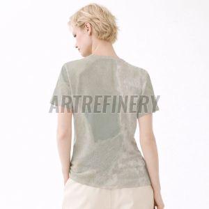 Womens Sand Beige Abstract Stone Texture Cotton T-Shirt