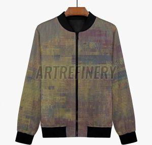 Womens Weathered Grid Bomber Jacket