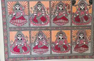 Ashta Lakshmi Madhubani Mithila Painting