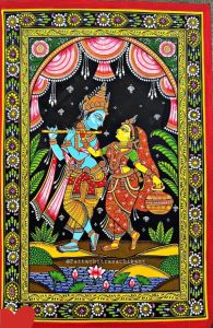 Divine Couple Radha Krishna Handmade Painting