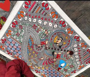 Goddess Saraswati Madhubani Mithila Painting