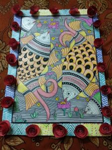 Machli Ras Madhubani Mithila Painting