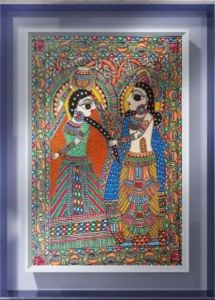 Radha Krishna Folk Mithila Painting