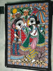 Radhe Krishna Madhubani Mithila Painting