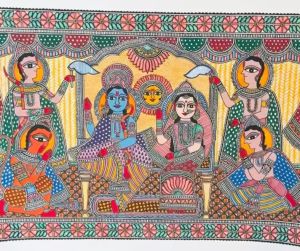 RAM Darbar Traditional Madhubani Painting
