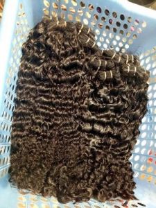Double Drawn Deep Curly Human Hair Weft