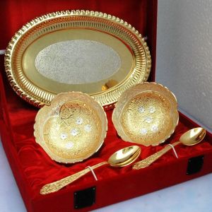 Gold Plated Brass Bowl Gift Set