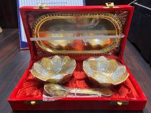 Gold Plated Brass Bowl Gift Set