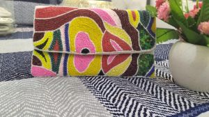 Artistic Beaded Envelope Clutch Purse
