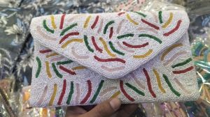 Confetti Beaded Envelope Clutch Purse