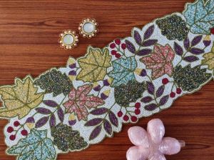 Handmade Colorful Beaded Table Runner