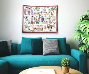 Handmade Nakshi Kantha Vintage Wall Hanging