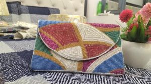 Mosaic Beaded Envelope Clutch Purse