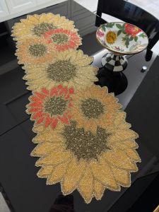 Sunflower Beaded Table Runner