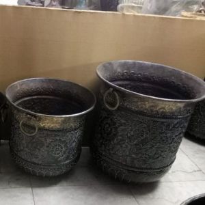 Brass Round Planter