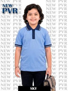 New Pvr Premium School Uniform T-shirt - Sky Blue