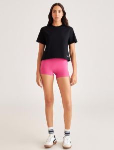 Black Cropped T-Shirt with Pink Jogger