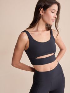 Black Slit Bra and High Waist Legging Set