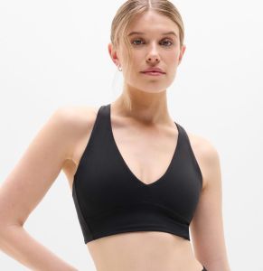 Black V Neck Padded Bra