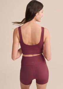 Maroon Slim Fit Sports Bra with Shorts