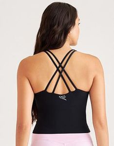 Poly Spandex Black Longline Sports Bra