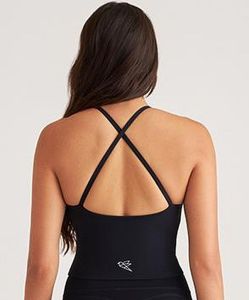 Poly Spandex Black Longline Sports Bra