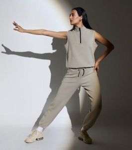 Quarter Zip Sleeveless Vest Trouser Set