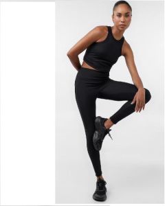 Women Black High Neck Activewear Set