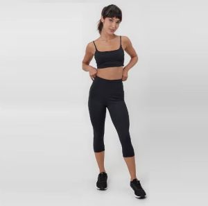 Women Black High Waist Activewear Set