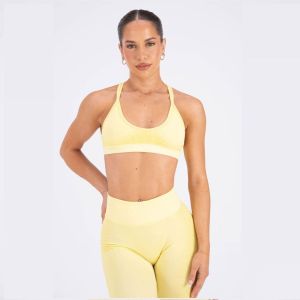 Yellow Sports Bra and Seamless Leggings Set