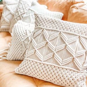 Cushion Cover 16 X 16 Inches, Decorative Boho Pillow Case for Sofa Set, Bedroom, Ho