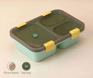 3 Compartment Plastic Lunch Box