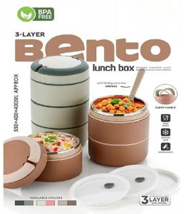 3 Layer Round Bento Lunch Box