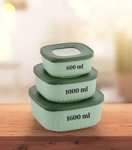 Modular Plastic Food Storage Container Set of 3