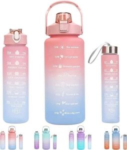 Motivational Water Bottle Set of 3 Pcs